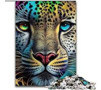 1000 Piece Jigsaw Puzzles for Teenagers Cheetah Pop Art Animal, Challenging Difficult with Fully Interlocking Randomly Shaped Pieces (Size 26x38cm)