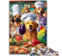 1000 Piece Jigsaw Puzzles for Teenagers Chef Dog Adult Puzzles,Stress Reliever Staycation Kill Time Enhance Love between Couples (50x75cm)
