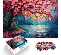 1000 Piece Jigsaw Puzzles for teenagers Cherry Blossom Painting Analysis and logic Every Piece is Unique - Challenging Family Fun Game 50x70cm