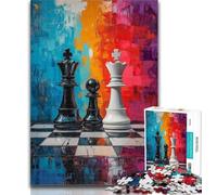 1000 Piece Jigsaw Puzzles for Teenagers Chess Oil Painting Puzzles,Educational Games Home Decoration Birthday Present, Gifts, Wall Art 50x75cm
