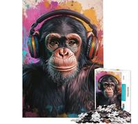 1000 Piece Jigsaw Puzzles for Teenagers Chimp Beats Educational Game Toys Educational Games Secret Santa Gifts Family Activities (size 75x50cm)