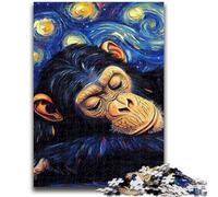1000 Piece Jigsaw Puzzles for Teenagers Chimpanzee Night Sky Family Game Stress Reliever Difficult Challenge Secret Santa Gifts 26x38cm