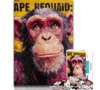 1000 Piece Jigsaw Puzzles for Teenagers Chimpanzee Teenager Jigsaw,Relax Games Is Ideal As A Gift for The Whole Family 26x38cm