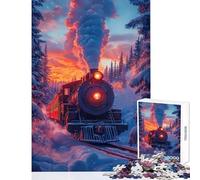 1000 Piece Jigsaw Puzzles for Teenagers Chugging Through Winter's Glow Educational Game Tough Challenge Educational Toy Challenging Game Gifts (26X38cm)