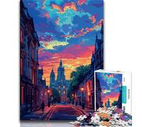 1000 Piece Jigsaw Puzzles for Teenagers City at Sunset Teenager Jigsaw,Birthday Present, Gifts, Wall Art for Age 14 Years Up 26x38cm
