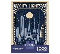1000 Piece Jigsaw Puzzles for Teenagers City Lights Global Nights Puzzle for Adults Brain Teaser Game Birthday Present Help The Brain Exercise 38x26cm/1000pcs