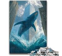 1000 Piece Jigsaw Puzzles for Teenagers City Shark Adult Jigsaw,Fun Activity for Home, Rainy Days Toys, Birthday Gifts (38x26cm)