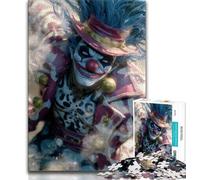 1000 Piece Jigsaw Puzzles for Teenagers Clown Circus Adult Puzzles,Stress Reliever Staycation Kill Time Wishlist with Santa Claus (size 38x26cm)