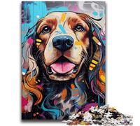 1000 Piece Jigsaw Puzzles for Teenagers Cocker Spaniel Graffiti 1000 Piece Puzzle,Challenging Family Activity Games DIY Toy for Home Wall Decor Gifts (26x38cm)