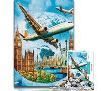 1000 Piece Jigsaw Puzzles for Teenagers Color Plane,Challenging Game And Family Play with Fully Interlocking Randomly Shaped Pieces (38x26cm)
