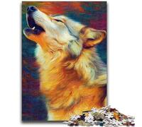 1000 Piece Jigsaw Puzzles for Teenagers Color Wolf Adult Puzzles,Stress Reliever Staycation Kill Time Enhance Love between Couples (50x75cm)