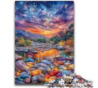 1000 Piece Jigsaw Puzzles for Teenagers Colored Pebbles Adult Puzzles,Stress Reliever Staycation Kill Time Enhance Love between Couples (38x26cm)