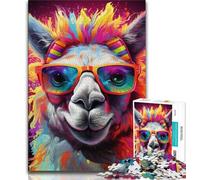 1000 Piece Jigsaw Puzzles for Teenagers Colorful Alpacas,Learning Educational Toys Family Games Unique Birthday And Gifts (38x26cm)