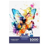 1000 Piece Jigsaw Puzzles for Teenagers Colorful Butterfly Wall Art-7 Puzzle for Adults Brain Teaser Game Birthday Present Help The Brain Exercise 52x38cm/1000pcs