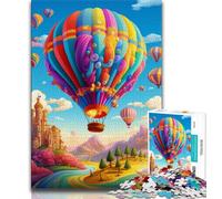 1000 Piece Jigsaw Puzzles for Teenagers Colorful Hot Air Balloons,Help The Brain Exercise Addictive Toys to Cultivate Patience Artists Collection,Fine Art (75x50cm)