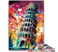 1000 Piece Jigsaw Puzzles for Teenagers Colorful Leaning Tower of Pisa 1000 Piece Puzzle,Challenging Family Activity Games DIY Toy for Home Wall Decor Gifts (50x75cm)