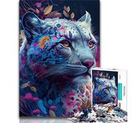1000 Piece Jigsaw Puzzles for Teenagers Colorful Snow Leopard 1000 Piece Puzzle,Unique Birthday And Gifts for Age 14 Years Up 75x50cm