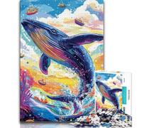 1000 Piece Jigsaw Puzzles for Teenagers Colorful Whale Adult Puzzles,Learning Educational Toys Family Games Unique Birthday And Gifts 75x50cm