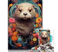 1000 Piece Jigsaw Puzzles for Teenagers Coloured Otters Teenager Jigsaw,Relax Games Is Ideal As A Gift for The Whole Family 26x38cm