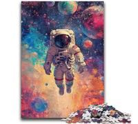 1000 Piece Jigsaw Puzzles for Teenagers Colourful Astronauts in Space Adult Jigsaw,Decompressing Intellectual Educational Toy Perfect Decoration (38x26cm)