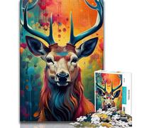 1000 Piece Jigsaw Puzzles for Teenagers Colourful Fantasy Deer 1000 Pieces for Teenagers,Secret Santa Gifts for Age 14 Years Up 38x26cm