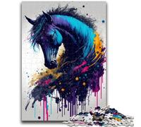 1000 Piece Jigsaw Puzzles for Teenagers Colourful Horses Adult Jigsaw,Decompressing Intellectual Educational Toy Perfect Decoration (50x75cm)