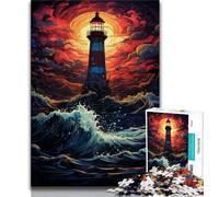 1000 Piece Jigsaw Puzzles for Teenagers Colourful Lighthouses Teenager Puzzles,Quiz Game for Is Ideal As A Gift for The Whole Family (size 75x50cm)
