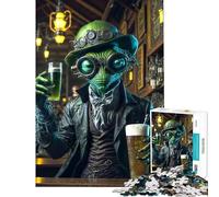 1000 Piece Jigsaw Puzzles for Teenagers Cosmic Alien Beer Cheers Help The Brain Exercise Difficult Hard Relaxing Games Suitable for Ages 14 And Up (50X75CM)