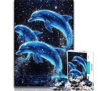 1000 Piece Jigsaw Puzzles for Teenagers Cosmic Dolphin Adult Puzzles,Learning Educational Toys Family Games Unique Birthday And Gifts 26x38cm