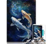1000 Piece Jigsaw Puzzles for Teenagers Cosmic Koi,Toys Educational Games Stress Relieving Unique Birthday And Gifts 50x75cm
