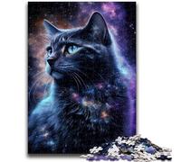1000 Piece Jigsaw Puzzles for Teenagers Cosmic Nebula Cat 1000 Piece Jigsaw,Educational Toys & Games for Adults And Teenagers (75x50cm)
