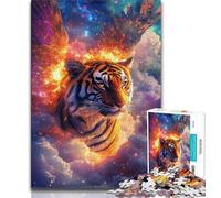 1000 Piece Jigsaw Puzzles for Teenagers Cosmic Tiger 1000 Pieces for Teenagers,Staycation Kill Time with Matching Poster And Trivia Sheet (size 38x26cm)