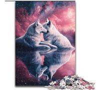 1000 Piece Jigsaw Puzzles for Teenagers Cosmic White Wolf, Educational Games Home Decoration Suitable for Desktop Decoration (Size 50x75cm)