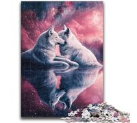 1000 Piece Jigsaw Puzzles for Teenagers Cosmic White Wolf Family Fun Fun at Home Activities, Birthday Present,Travel Gifts, for And 14 Years Old 50x75cm