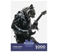 1000 Piece Jigsaw Puzzles for Teenagers Cougar Guitar Jigsaw for Adults Hands-on Game Pattern Assembly for Birthday, Chrismas 70x50cm/1000pcs