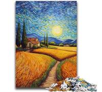 1000 Piece Jigsaw Puzzles for Teenagers Countryside Under The Night Sky Puzzles for Adults,Fun Present & Activity for Home,Toy for Rainy Days (38x26cm)
