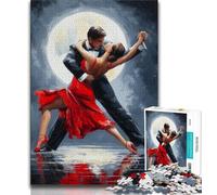 1000 Piece Jigsaw Puzzles for Teenagers Couple Dancing Oil Painting 1000 Piece Puzzle,Challenging Family Activity Games DIY Toy for Home Wall Decor Gifts 38x26cm