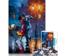 1000 Piece Jigsaw Puzzles for Teenagers Couple Dancing Oil Painting Adult Puzzles,Stress Reliever Staycation Kill Time Wishlist with Santa Claus (size 75x50cm)