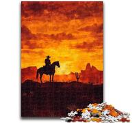 1000 Piece Jigsaw Puzzles for Teenagers Cowboy Art 1000 Pieces for Adults,Classic Educational Games Beautiful Decoration (26x38cm)