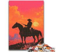 1000 Piece Jigsaw Puzzles for Teenagers Cowboys at Sunset Challenging Game Toys for Is Ideal As A Gift for The Whole Family 50x75cm