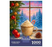 1000 Piece Jigsaw Puzzles for Teenagers Cozy Christmas Cocoa by The Window Jigsaw for Adults DIY Toys Pattern Assembly Help The Brain Exercise 70x50cm/1000pcs