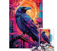 1000 Piece Jigsaw Puzzles for Teenagers Crow Ravens Ink Jigsaw Puzzle Relaxing Games Wall Decoration Deal As Gifts for The Whole Family (Size 50x75cm)