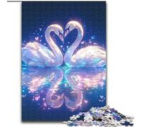 1000 Piece Jigsaw Puzzles for Teenagers Crystal Swan Couple for Educational Game Challenge Toy Artists Collection, Fine Art (size 26x38cm)