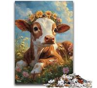 1000 Piece Jigsaw Puzzles for Teenagers Cute Baby Calf Puzzles for Teenagers,Quiz Game Wall Decoration Unique Birthday And Xmas Gifts (75x50cm)