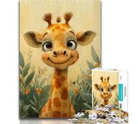 1000 Piece Jigsaw Puzzles for Teenagers Cute Baby Giraffe Jigsaw,Educational Games Home Decoration Suitable for Desktop Decoration 75x50cm