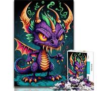 1000 Piece Jigsaw Puzzles for Teenagers Cute But Evil Dragon Puzzles for Teenagers,Challenging Game Gifts for Is Ideal As A Gift for The Whole Family 75x50cm