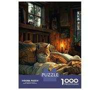 1000 Piece Jigsaw Puzzles for Teenagers Cute Fox Sleeping on Bed Jigsaw for Adults DIY Toys Pattern Assembly Help The Brain Exercise 52x38cm/1000pcs