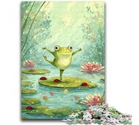 1000 Piece Jigsaw Puzzles for Teenagers Cute Frog Adult Puzzles,Learning Educational Toys Family Games Unique Birthday And Gifts (38x26cm)