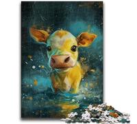 1000 Piece Jigsaw Puzzles for Teenagers Cute Little Yellow Cow Challenging To Complete But Fun And Humorous with Matching Poster And Trivia Sheet 26x38cm
