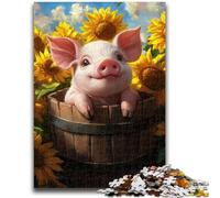 1000 Piece Jigsaw Puzzles for Teenagers Cute Pig Adult Puzzles,Learning Educational Toys Family Games Unique Birthday And Gifts (38x26cm)